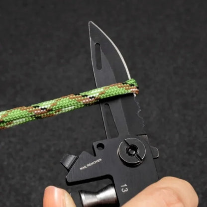 Multifunctional Outdoor Tool Card – Folding Molle Scissors, Mini Army Knife & Bicycle Repair EDC Camping Gear