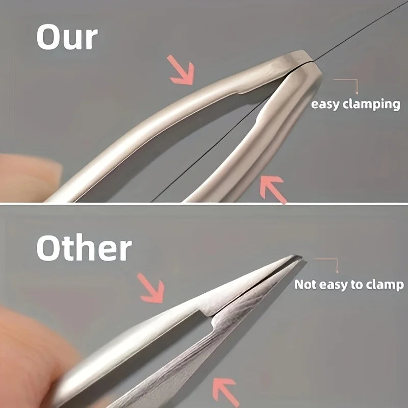 Premium Round Head Tweezers - Precision Eyebrow, Facial Hair & Beard Removal Tool