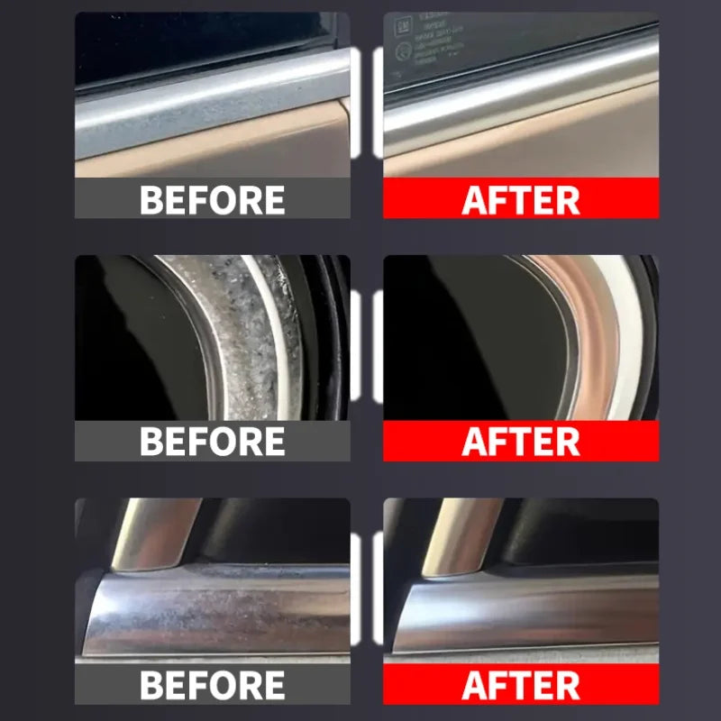 Chrome Restoration Paste for Vehicles - Oxidized Trim & Emblem Cleaner with Application Sponge
