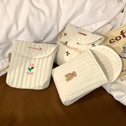Cute Menstrual Product Storage Bag - Portable Mini Sanitary Napkin & Tampon Organizer for Travel and School