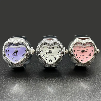 Arabic Digital Ring Watch - Alloy Shell Love Quartz Fashion Timepiece for Men & Women