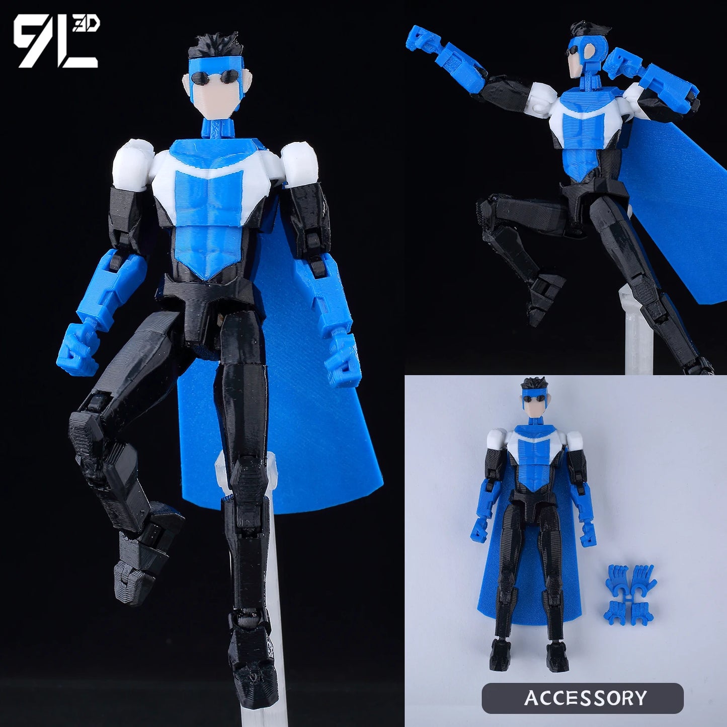 9L3D Lucky 13 Invincible Boy Eve Action Figure — 3D Printed Anime Model, Multi-Jointed Poseable Collectible Toy Gift for Fans