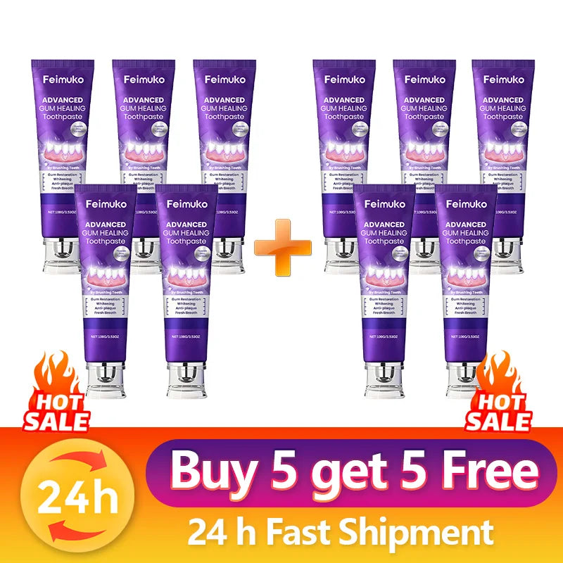 Gum Repair Whitening Toothpaste - Plaque & Caries Removal, Fresh Breath, Deep Cleaning & Stain Protection Oral Care Toothpaste
