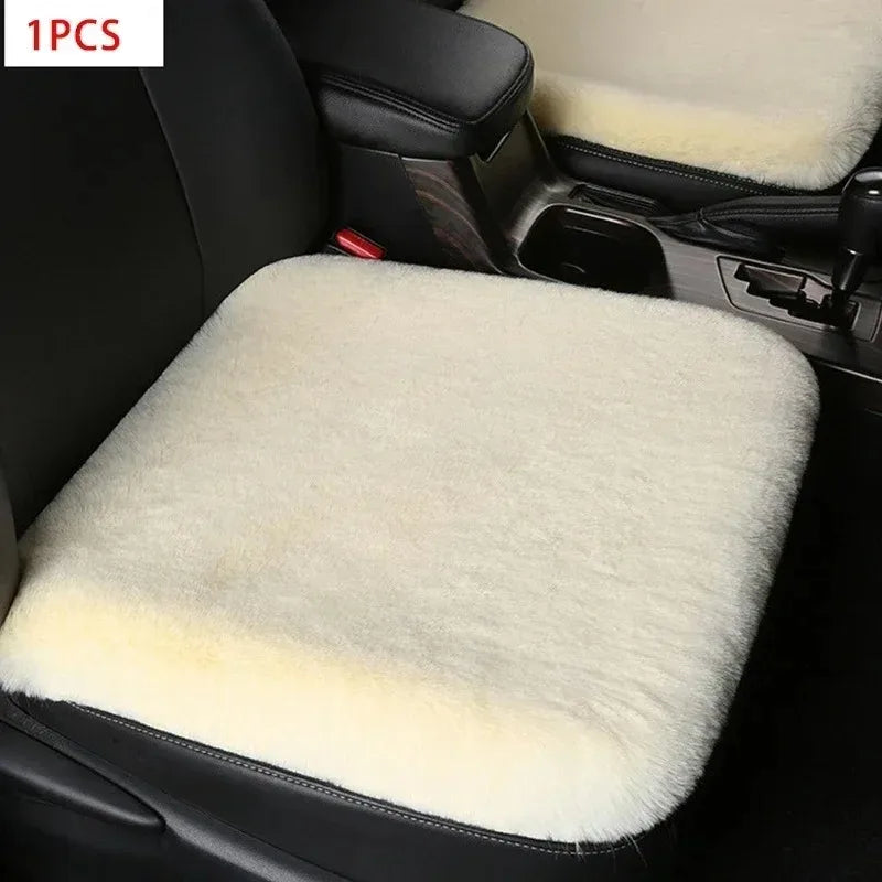 Plush Rabbit Fur Car Seat Cushion - Thick Warm Winter Driver & Passenger Seat Cover