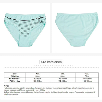 6 Pcs Women’s Cotton Briefs Set - Plus Size Sexy Print Mid-Rise Panties with Breathable Cotton Crotch