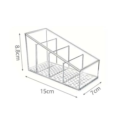 4-Grid Desktop Organizer – Remote Control, Phone & TV Holder, Desk Storage Box for Cosmetics, Brushes, and Office Supplies