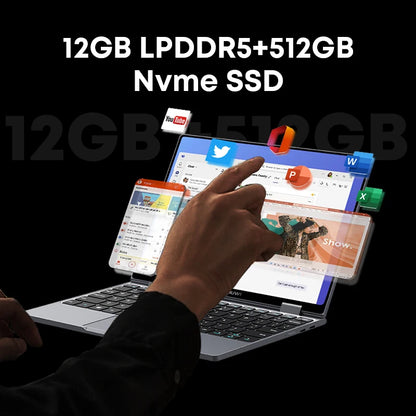 CHUWI MiniBook X 2-in-1 Laptop Tablet, Intel N150 CPU, 10.51" FHD IPS Screen, 12GB RAM, 512GB SSD, Windows 11