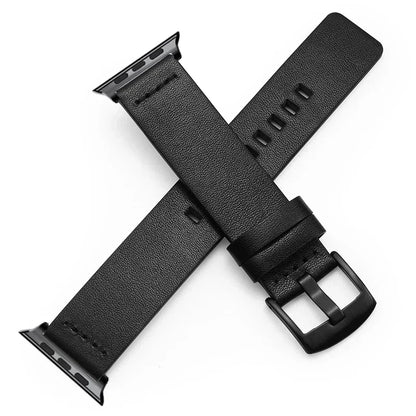 High-Quality Leather Band Strap for Apple Watch - Fits Ultra 2, Series 9/8/7/6/SE/5/4, Available in 49mm, 45mm, 44mm, 41mm, 40mm