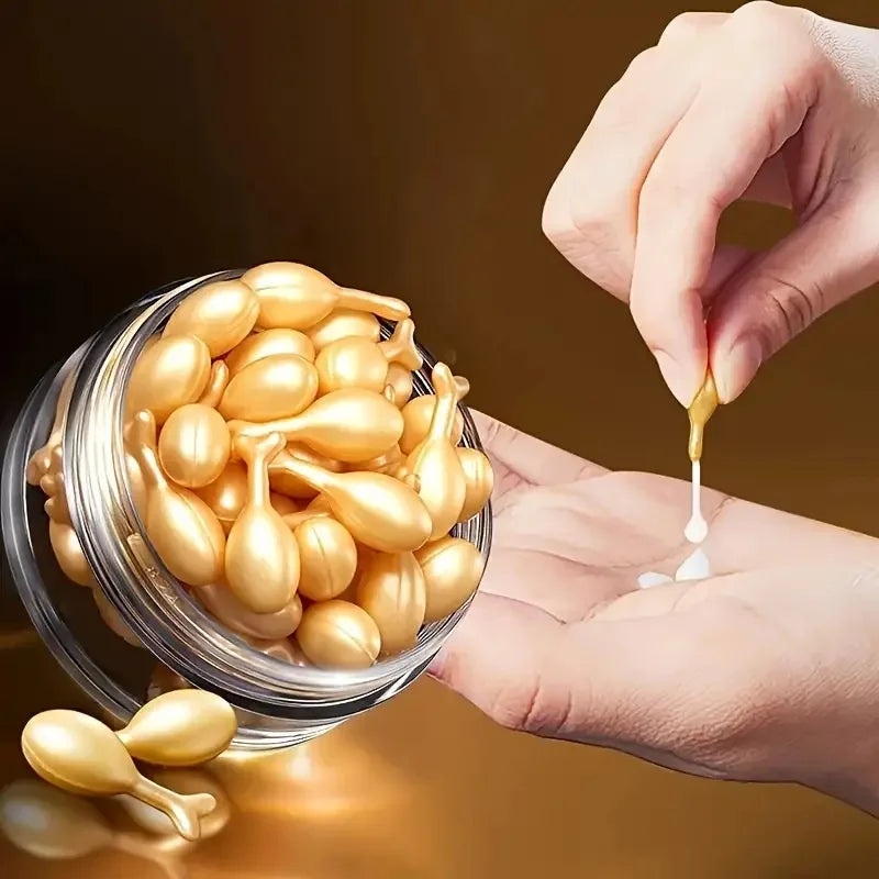 Placenta & Hyaluronic Acid Essence Capsules - Deep Hydration and Nourishing Facial & Neck Skincare for Smooth, Radiant-Looking Skin