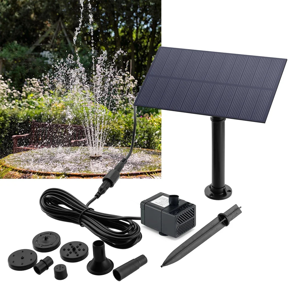 5W Solar Powered Water Fountain – Garden Decoration with Stake, Water Pump & Energy-Saving Watering System for Fish Tanks