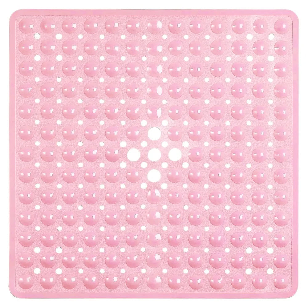 53×53cm Square PVC Shower Mat – Anti-Slip Bath Floor Pad with Suction Cups for Safety in Bathtub & Bathroom