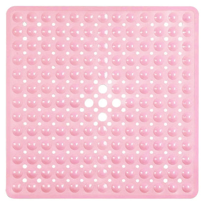 53×53cm Square PVC Shower Mat – Anti-Slip Bath Floor Pad with Suction Cups for Safety in Bathtub & Bathroom