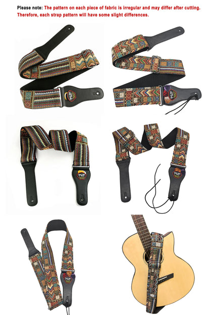 High-Quality Cotton Guitar Strap – Adjustable Length, 6.2cm Wide for Acoustic Guitar & Electric Bass