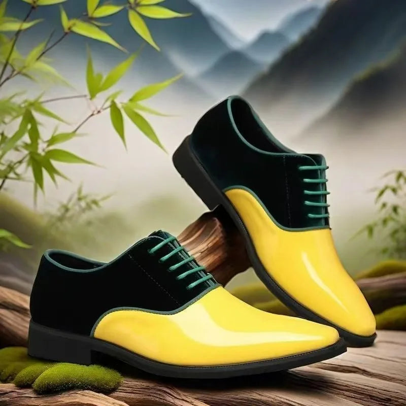 Men’s Patent Leather Oxford Shoes - Elegant Formal Business Casual and Wedding Dress Shoes in Multiple Colors