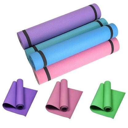 4MM Yoga Mat 173x61cm – Non-Slip, Odorless Pilates & Fitness Exercise Mat with Carry Strap