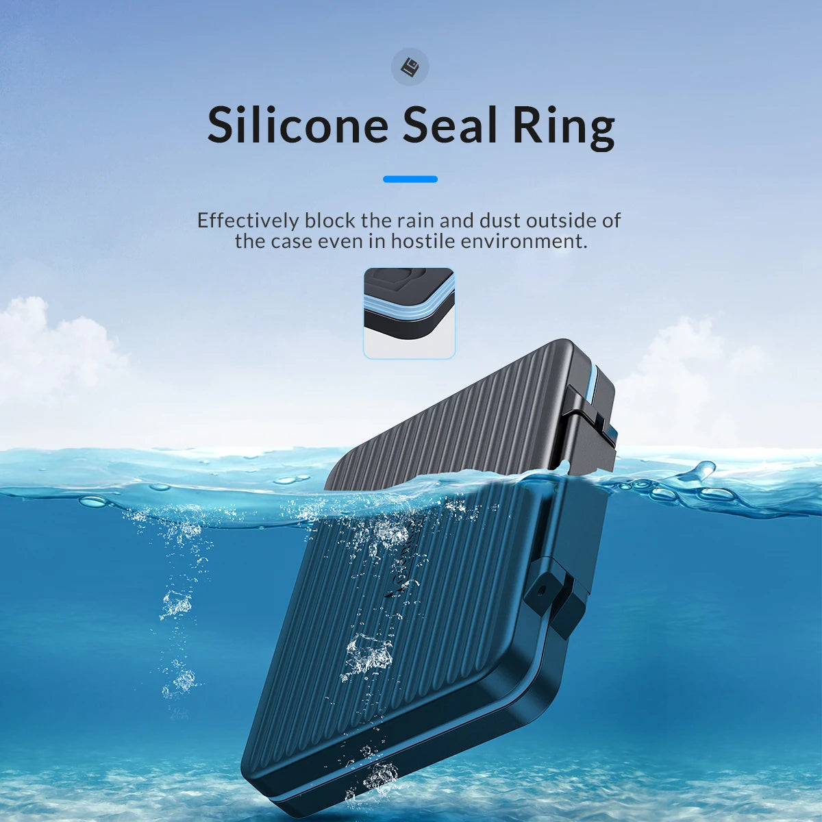 Waterproof SD Memory Card Storage Case: ORICO Micro SD Card Holder with Soft Lining - Organize HDD/CF/SD Cards Easily