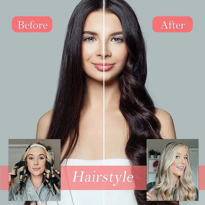Lazy Hair Curler Headband - Heatless Curling Rod Rollers for Soft Wave Formers, Silk Ribbon Design for No Heat Curls While Sleeping