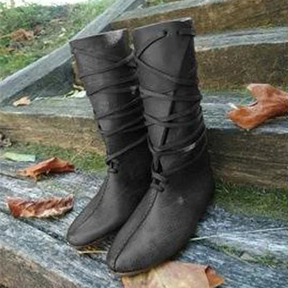 Gothic Steampunk Medieval Cosplay Boots - PU Leather Knight, Viking, and Warrior Costume Shoes for Men and Women, Carnival and Party Wear
