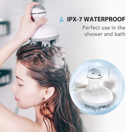 Electric Cordless Hair Scalp Massager – Handheld Portable Head Scratcher for Hair Growth, Deep Clean & Stress Relief