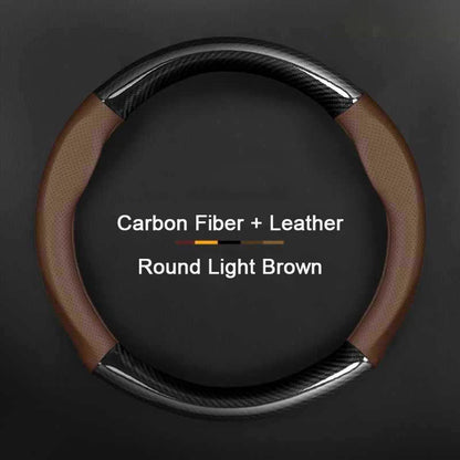 Hyundai Carbon-Fiber Leather Steering Wheel Cover — Fits i20/i30/i40/ix25/ix35/ix55/Elantra/Tucson/Sonata/Solaris/Palisade/Nexo