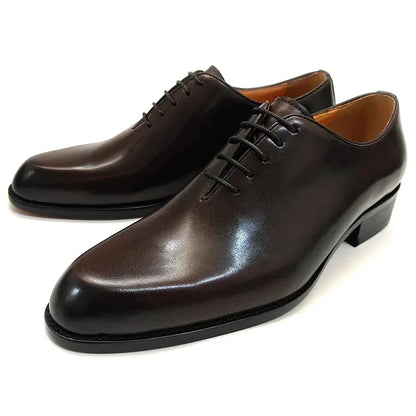 Men’s Handmade Leather Oxford Shoes - Comfortable Lace-Up Business & Office Dress Shoes