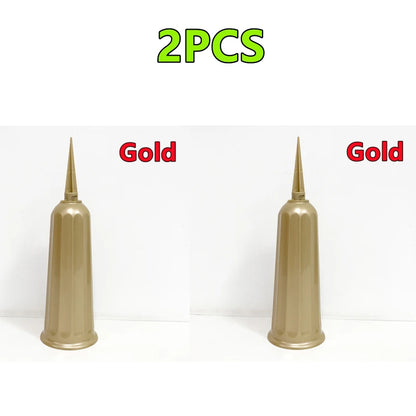 2/1PC Cemetery Vase with Spikes – Plastic Floral Vase Holder for Gravestone, Outdoor Flower Marker Decorations for Graves