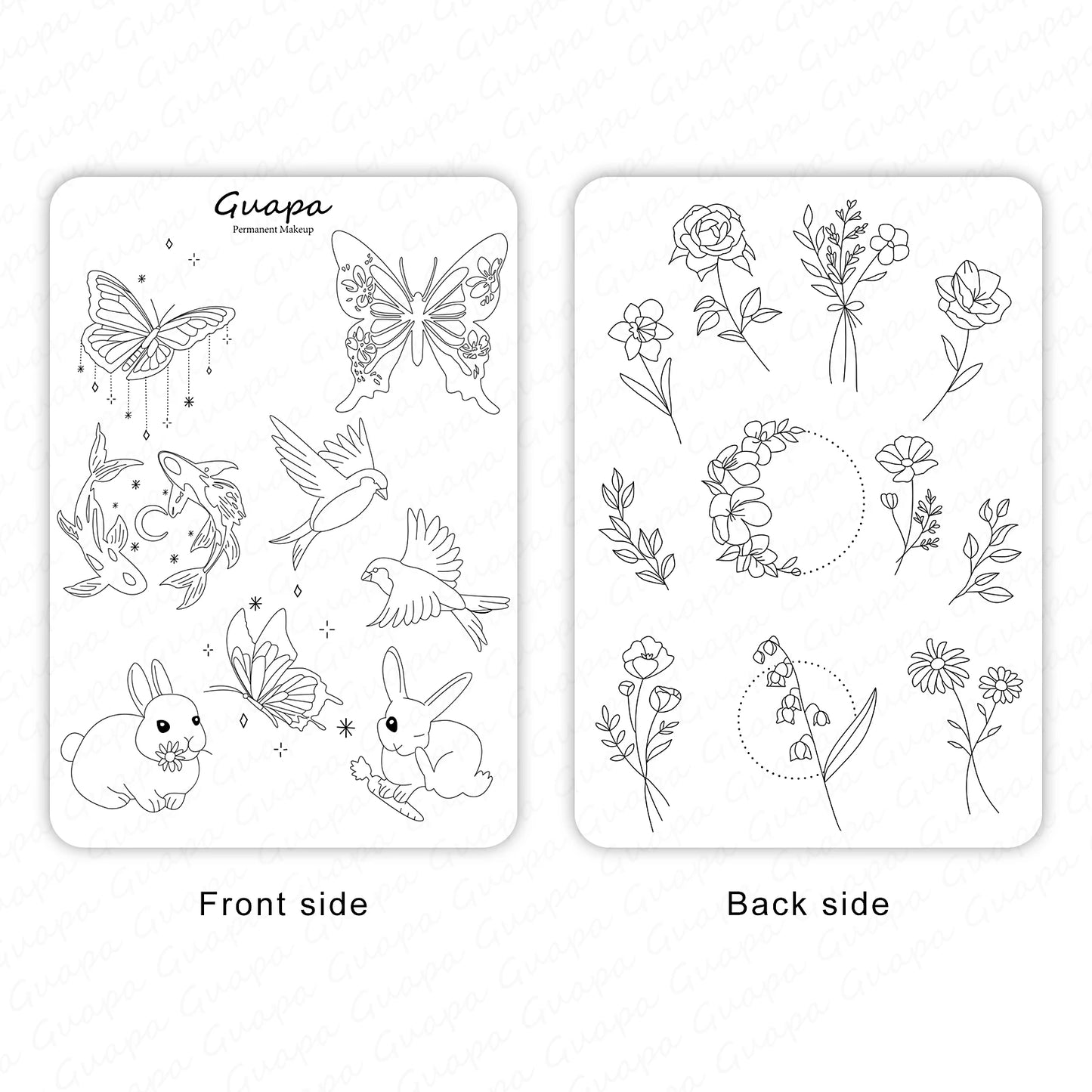 Silicone Practice Skin for Permanent Makeup — Double-Sided Latex Sheet with Brows Design for Hair Stroke Training