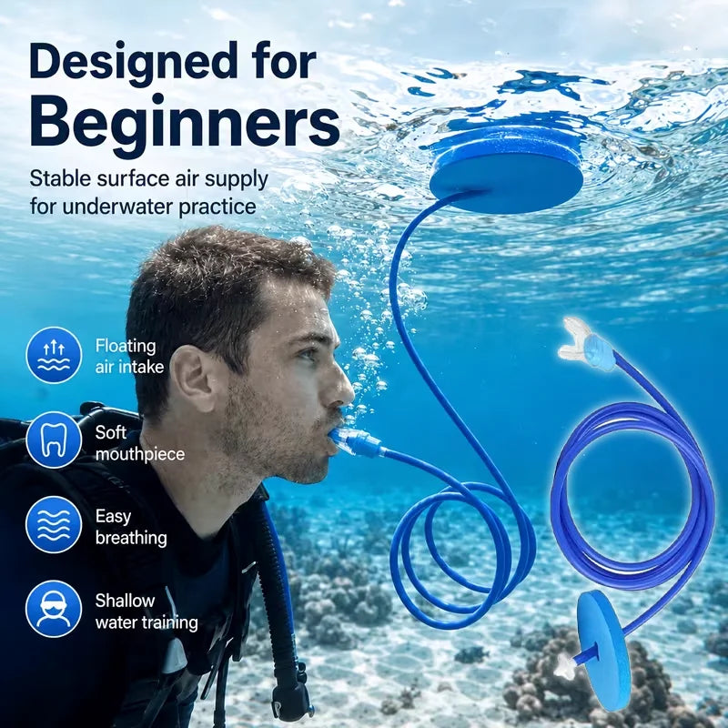 Foldable Dry Snorkel - Silicone Anti-Choking Single Tube for Swimming & Diving