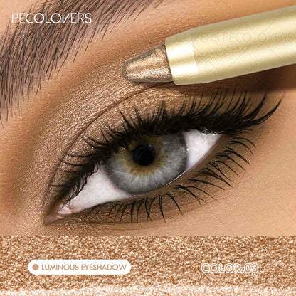 Dual-Ended Waterproof Eyeshadow Stick – Smudge-Proof Glitter and Matte Eye Makeup with Sponge Applicator