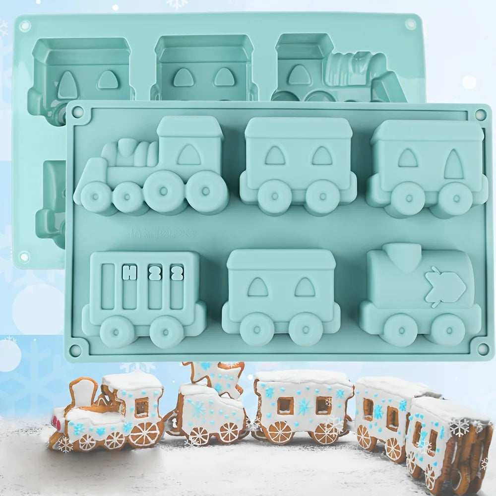 Cartoon Train Silicone Mold - Reusable Muffin, Cupcake & Cake Baking Mold
