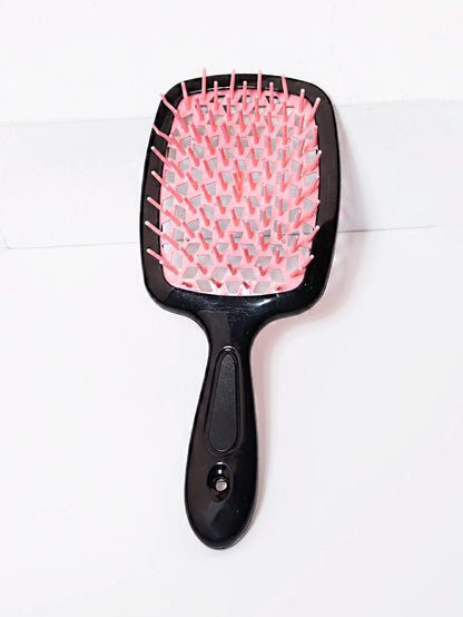 Tangled Hair Combing Massage Brush — Hollow Curly Hair Salon Brush for Real Hair & Wigs