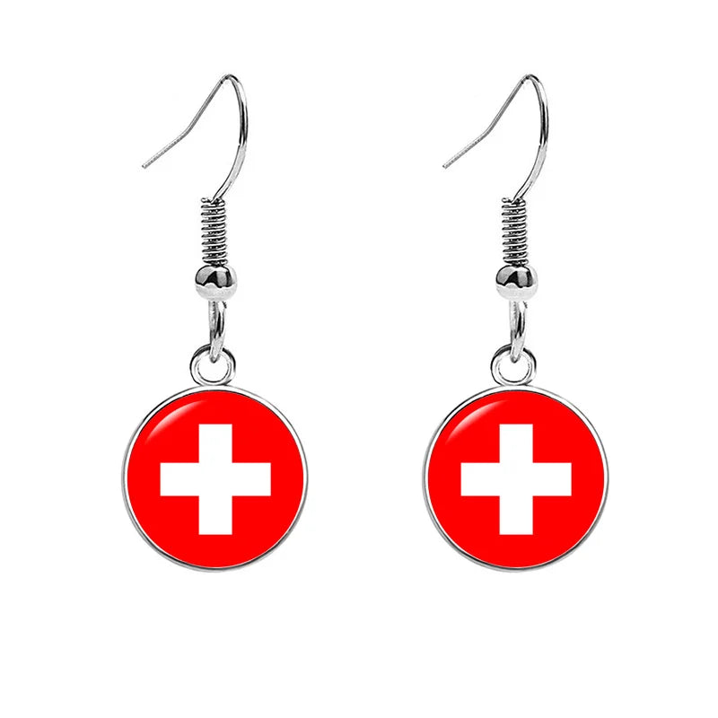 South & North America Flag Earrings - Patriotic Country Pride Drop Dangle Jewelry Gifts for Women