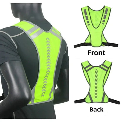 High Visibility Reflective Safety Vest - Night Running, Cycling & Motorcycle Traffic Gear for Outdoor Work