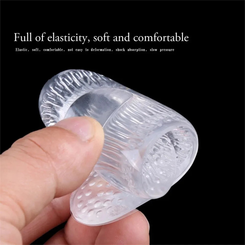 Soft Silicone Gel Heel Pads - Shock Absorbing Self-Adhesive Heel Cups for Heel Spur Support & Cushioning