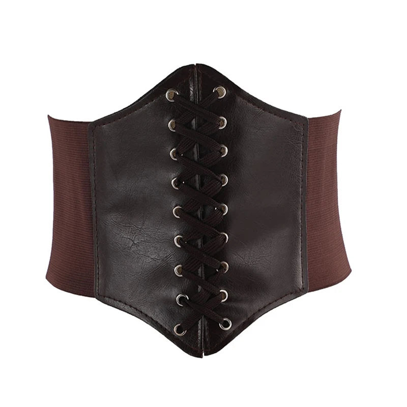 Women’s Leather Corset Waist Belt Shapewear – High Waist Slimming Cummerbund Strap Bustier Body Shaping Fashion Accessories