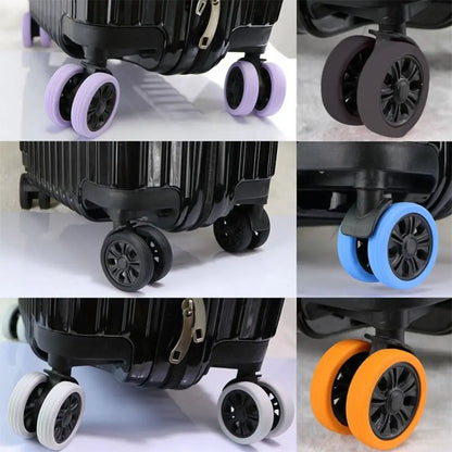 4/8PCS Travel Luggage Wheel Protectors — Noise-Reducing Caster Covers for Suitcase Trolley Boxes