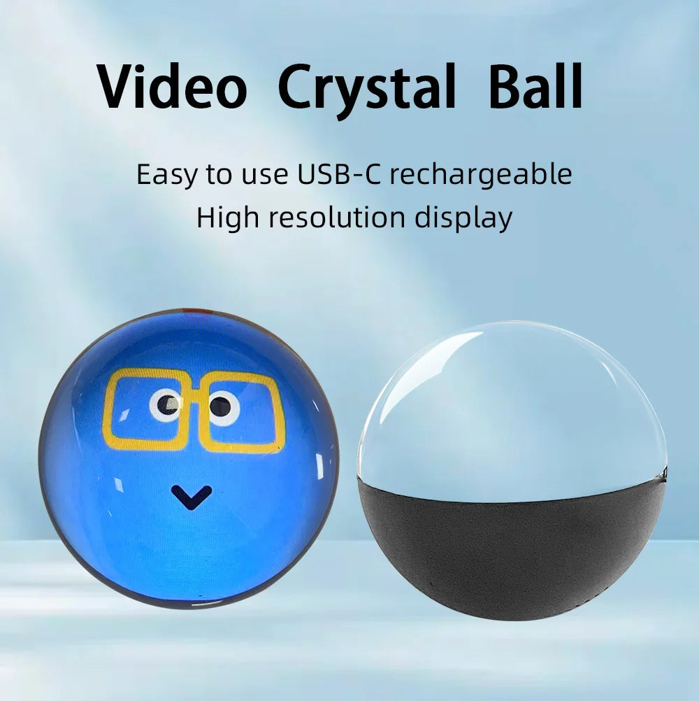 7cm 3D Crystal Ball Display - DIY Electronic Video Playback Globe & Gift for Family, Friends and Graduation
