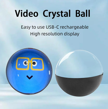 7cm 3D Crystal Ball Display - DIY Electronic Video Playback Globe & Gift for Family, Friends and Graduation