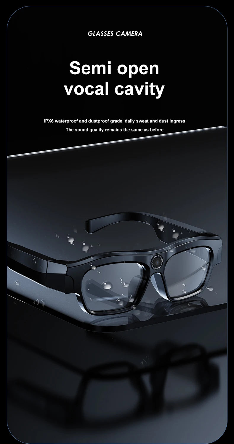 4K Bluetooth HD Video Glasses – Mini Smart Camera for Driving, Cycling, Wireless Music, and Hands-Free Calls