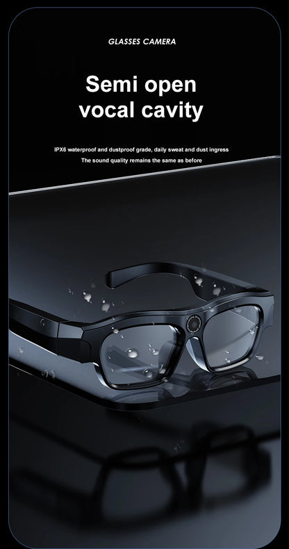 4K Bluetooth HD Video Glasses – Mini Smart Camera for Driving, Cycling, Wireless Music, and Hands-Free Calls