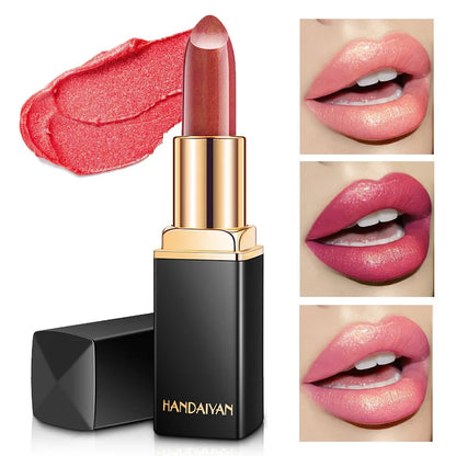 Handaiyan 9 Colors Lipstick – Glitter, Matte, Velvet, Nude, Shimmer, Sexy Red, Long-Lasting, Waterproof Professional Makeup