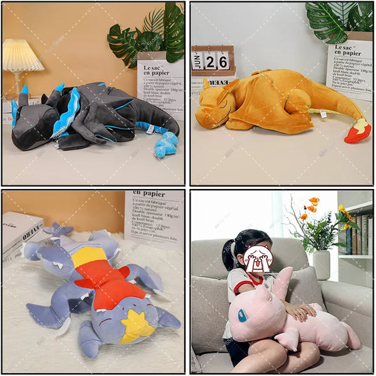 Pokemon Sleep Mega Charizard X Plush Cushion – Anime Cubone, Charmander, Umbreon & Garchomp Stuffed Pillow Toy for Kids Gift