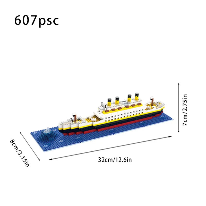Titanic Building Block Model - Giant Cruise Ship Assembly Puzzle Toy for Kids & Collectors