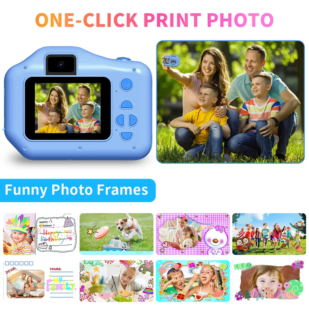 Instant Print Camera with 10x Digital Zoom - Perfect Children's Birthday Gift for Girls and Boys