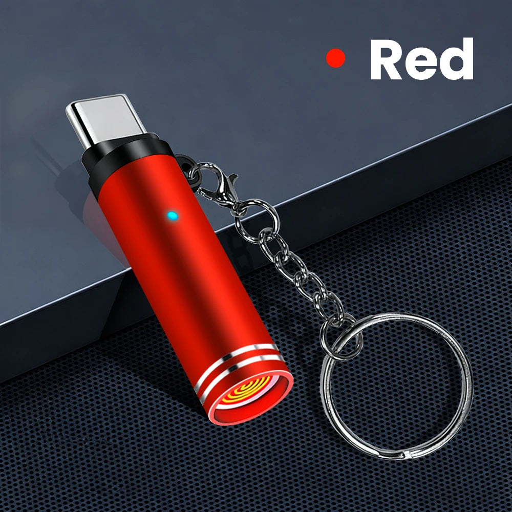 Mini Type C Electric Lighter - USB C Rechargeable Windproof Outdoor Lighter Adapter for iPhone 17 Pro
