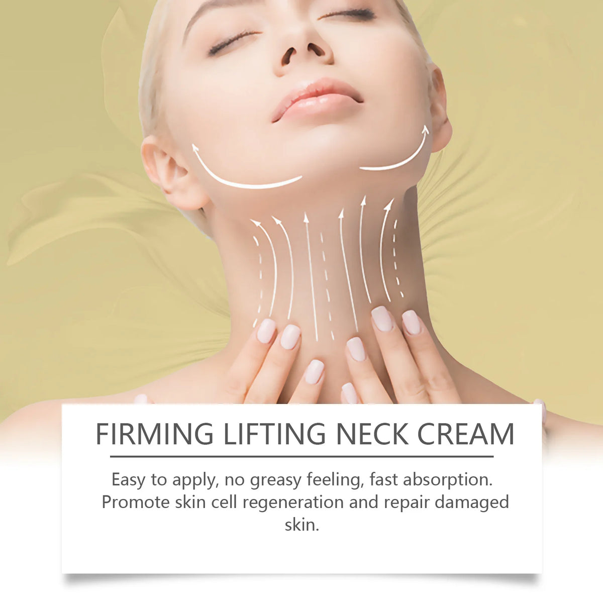 AH-8 Firming Neck Cream - Hexapeptide and Hyaluronic Acid Moisturizer for Hydrated, Smoother-Looking Skin