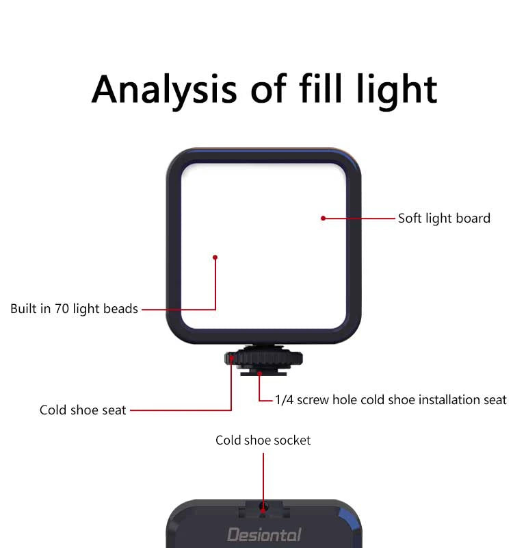 Mini RGB Hot Boot Fill Light - Portable LED Photography & Beauty Light with Adjustable Settings for Mobile Camera & Live Streaming