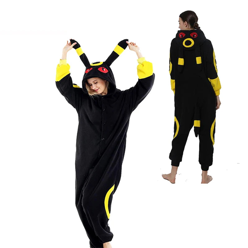 Women’s Kigurumi Onesie — Charizard, Gengar, Umbreon & Piplup Full-Body Pajama for Adults, Halloween Cosplay Costume