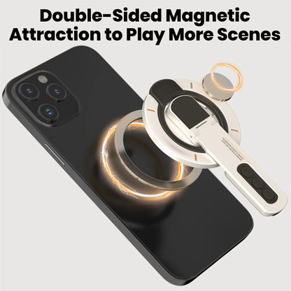 3-in-1 Magnetic Finger Ring Phone Holder - Rotating Double-Sided MagSafe Stand for iPhone 17 16 15 14 13 12