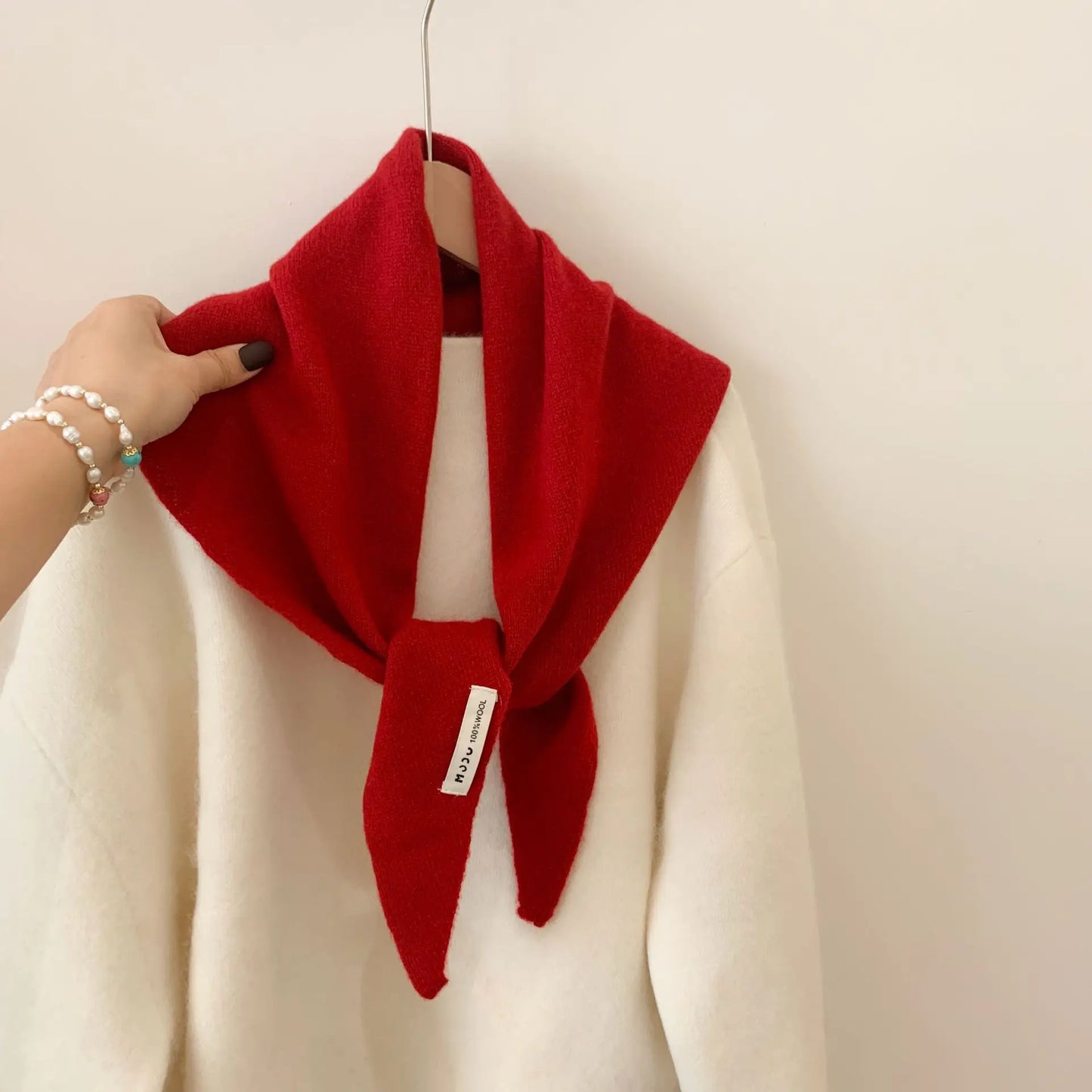 Women’s Wool Triangle Scarf – Multi-Functional Knitted Headscarf